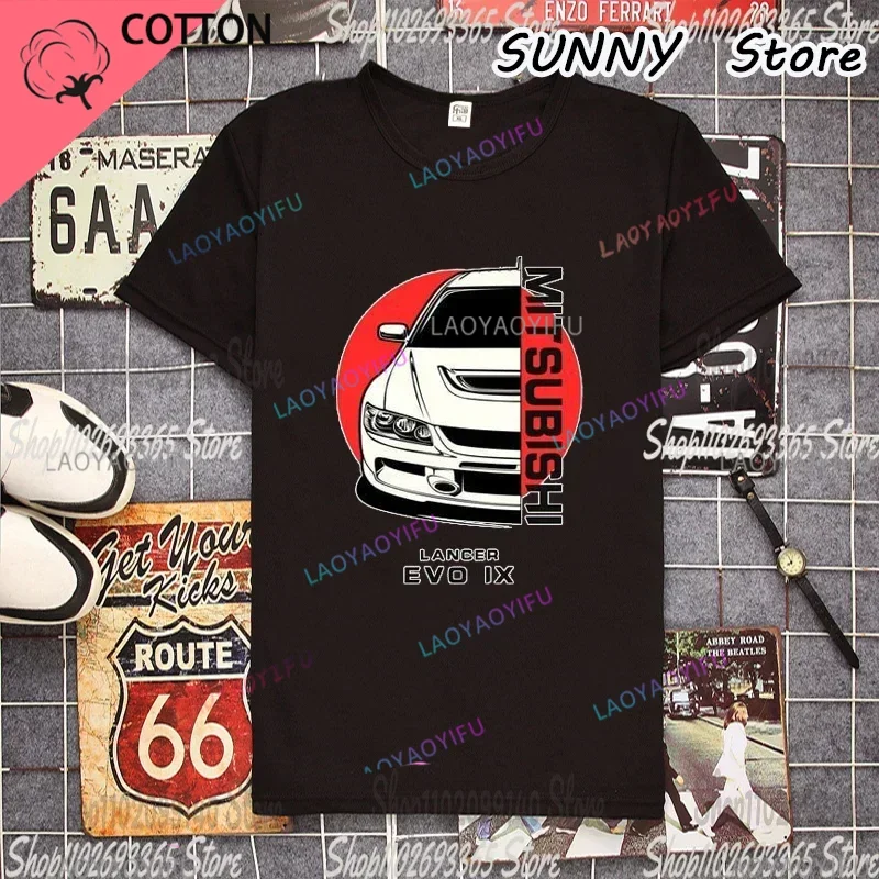جديد الصيف المطبوعة للجنسين موضة تي شيرت إيفو الجيل تي شيرت أسود S-4Xl Jdm Awd Mivec Lancer Evolution تي شيرت