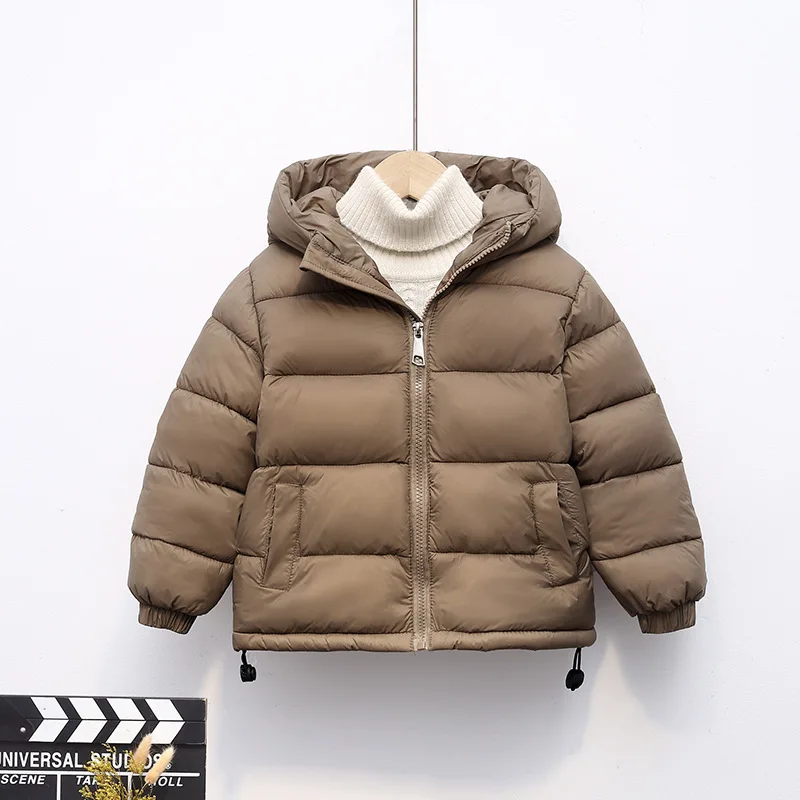 

Boys' Thicken Hooded Coat Girls' Warm Down Jackets Kids Winter Casual Outerwear Children Fashion Loose Cotton Autumn Clothes