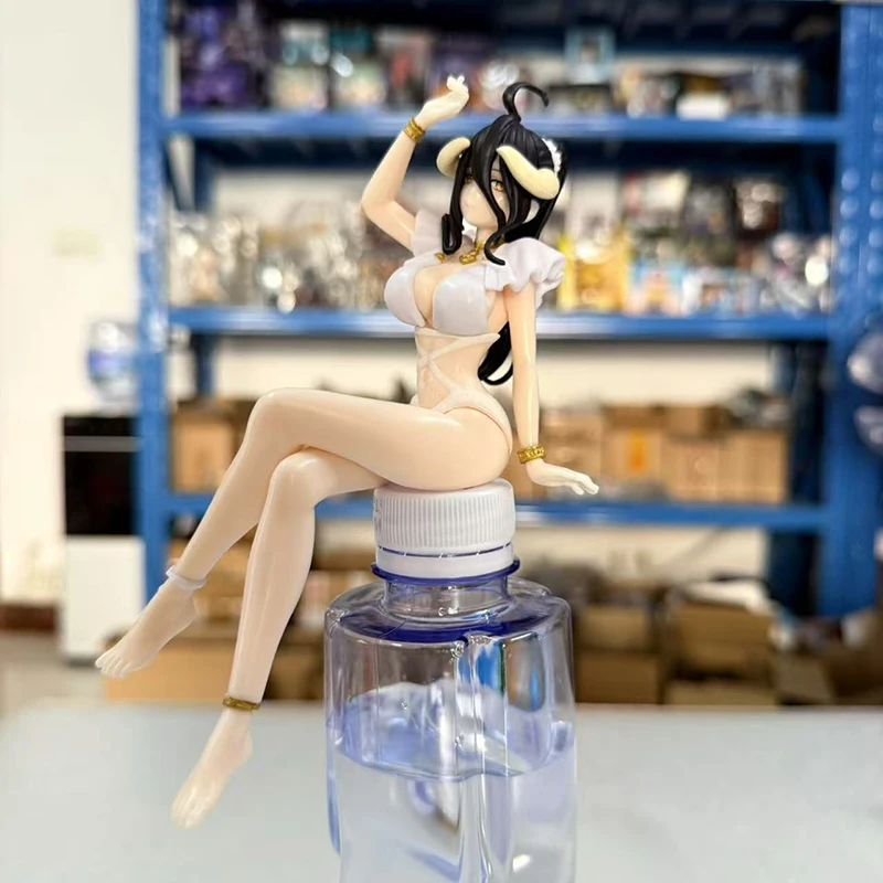 애니메이션 악마 대 군주 액션 피규어 앉아 입상 수영복 알베도 피규어 국수 스토퍼 모델 PVC 일본 컬렉션 완구