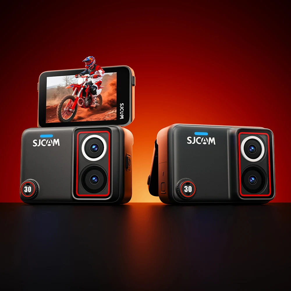 Cámara de Acción SJCAM SJ30 8K 20fps con Lentes Duales, Video HD Nocturno, Pantalla Táctil Abatible, Estabilización de 6 Ejes, Cámara Deportiva con Batería de Larga Duración