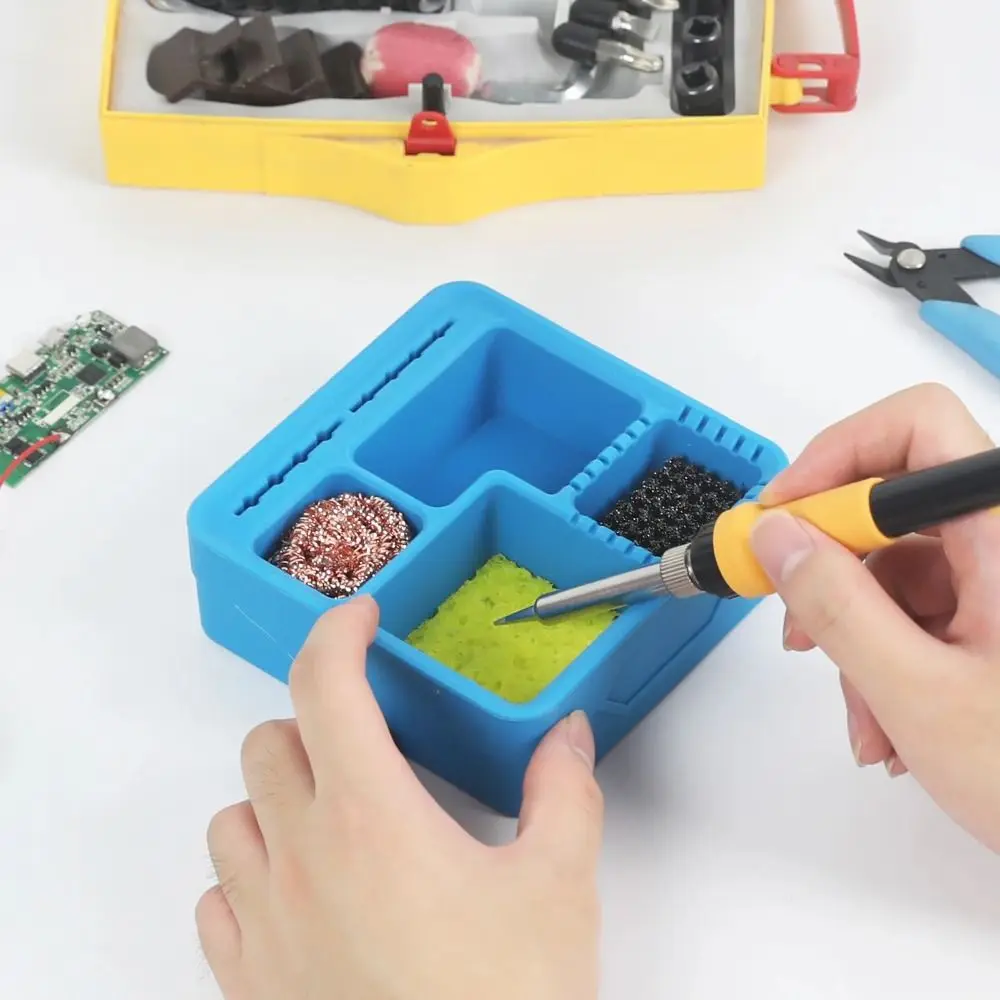

Steel Brush Tin Dross Collection Box Silicone Copper Wire Tin Slag Case Remove Cleaner Welding Head Tin Storage Container