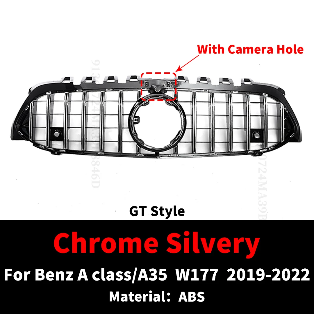 Sport Voorbumper Grille Inlaat Grill Radiator Grid Tuning Voor 2019-2022 Mercedes Benz A-klasse of A35 W177 GT Diamond Stijl