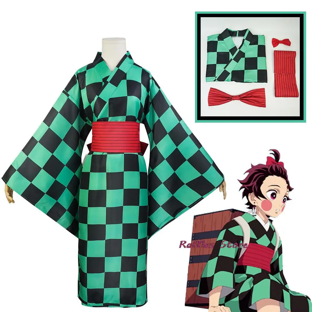 Anime Entertainment District Arc Kamado Tanjirou Hashibira Inosuke Cosplay Costume Kimono Halloween Carnival Suit Wig