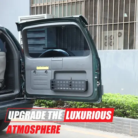 Aluminum Alloy Black For Toyota Land Cruiser Prado 120 2003-2009 Car Tailgate Mesh Bag Storage Baffle Modification Accessories