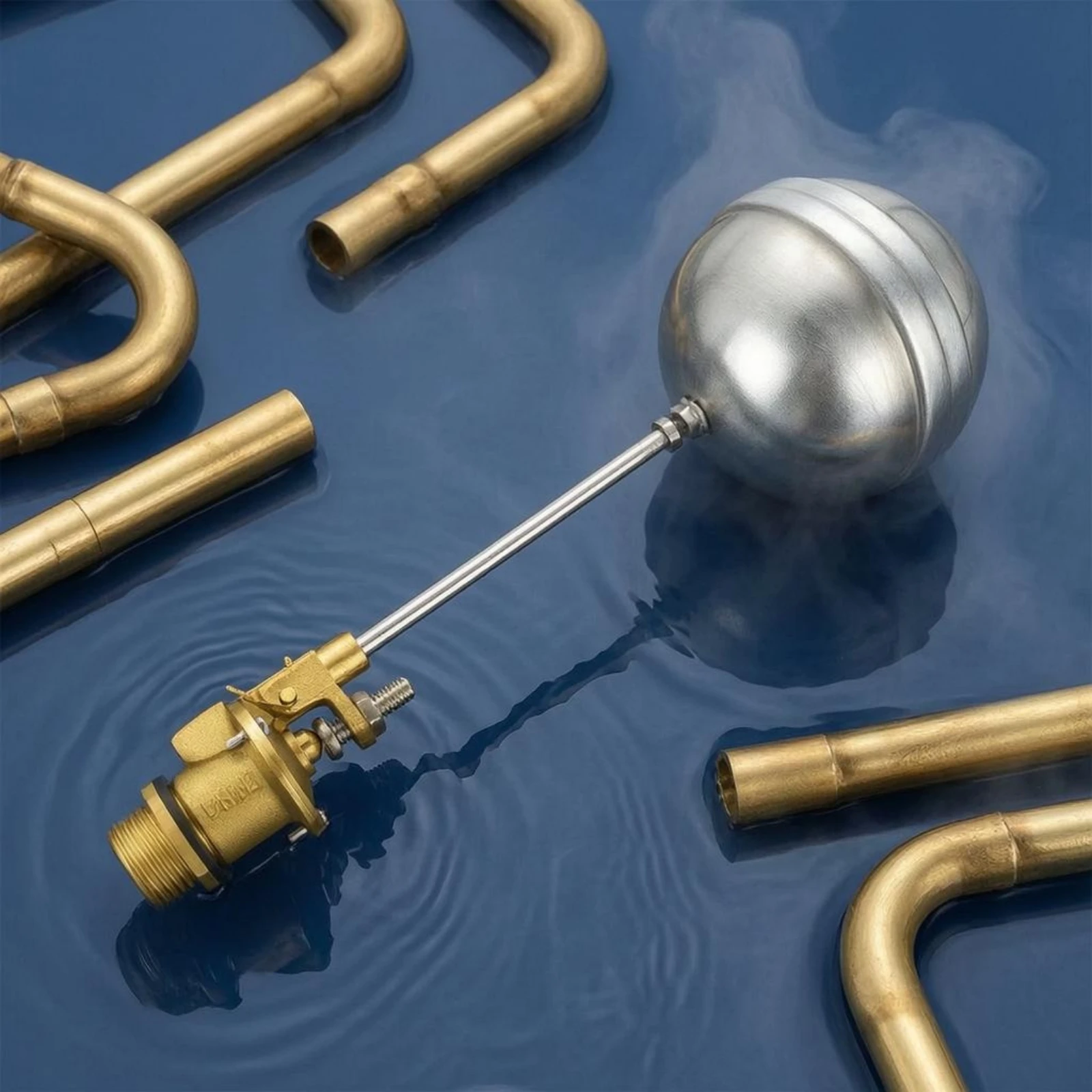 Adjustable Arm Brass Float Valve Threaded Inlet Water Control for Consistent Water Storage Management