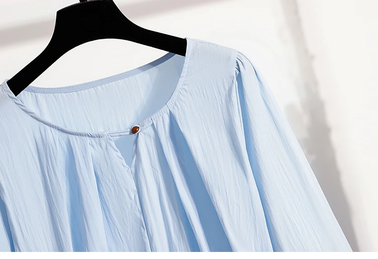 2026 Weiße Bluse mit Kordelzug-Taille, langen Ärmeln, lockerem Schnitt, verjüngendem Peplum, Babydoll-Stil, lässiges Top aus Crinkle-Stoff – Detail 20
