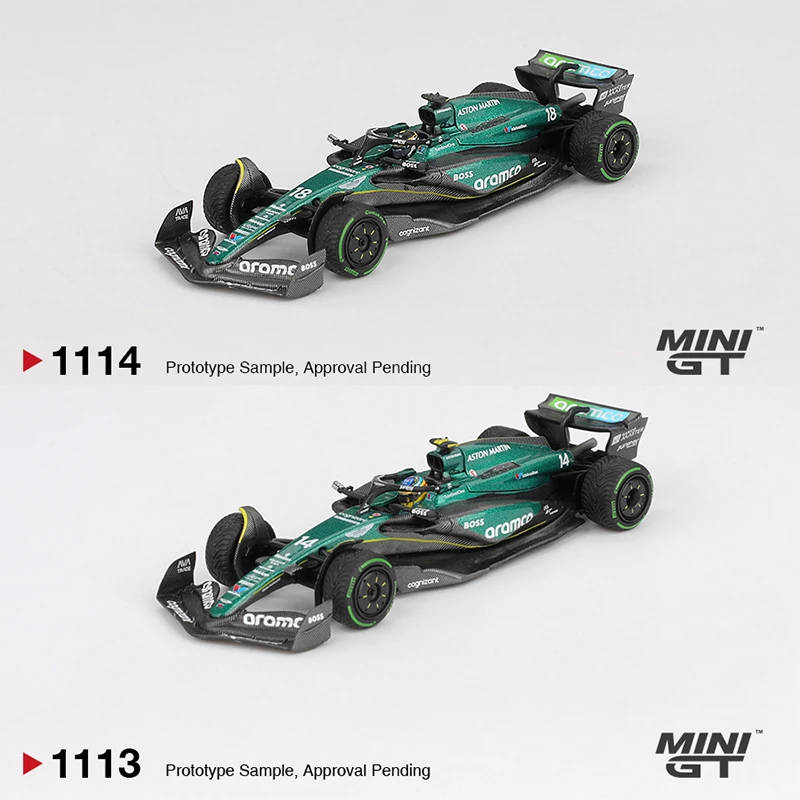 MINIGT 1/64 Aston Martin AMR24 #14 #18 Fernando Alonso 2024 F1 Car Alloy Toys Motor Vehicle Diecast Metal Model Kids Toys Boys