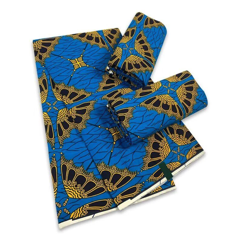 100% Coton African Wax Fabric Veritable Wax Nigerian Ankara Block Prints Batik Fabric Dutch Hollandais Pagne For Wedding Dress