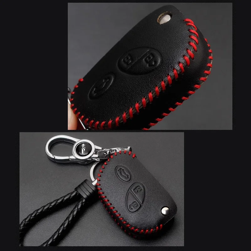 Leather Car Key Case for Maserati Quattroporte Ghibli Levante GranTurismo GranCabrio Keychain Cover Shell Holder Fob Accessories