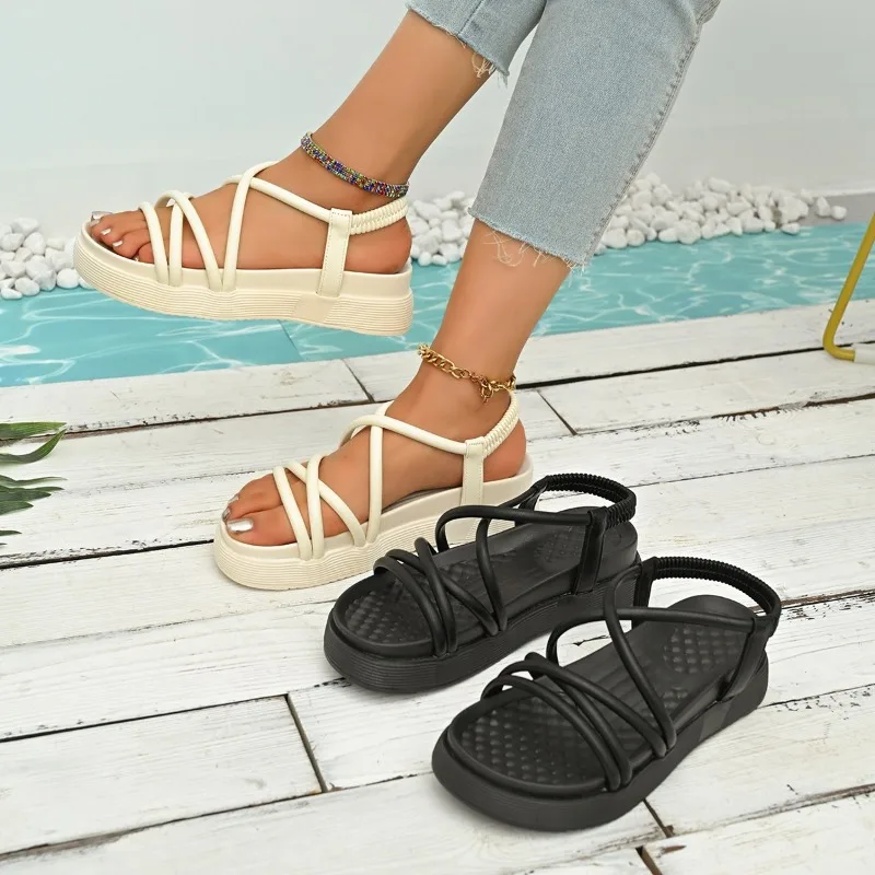 

2025 New Summer Women's Casual and Comfortable Shoes Thick Bottom Beach Sandals Leisure Style Shoes Женские Сандалии