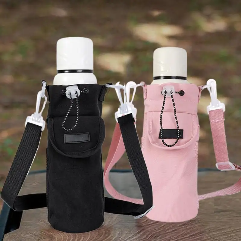 

Water Bottle Cover Bag Pouch Adjustable Strap Water Pouch Holder Shoulder Bottle Carrier Insulat Bag Travel Camping Cup Cover