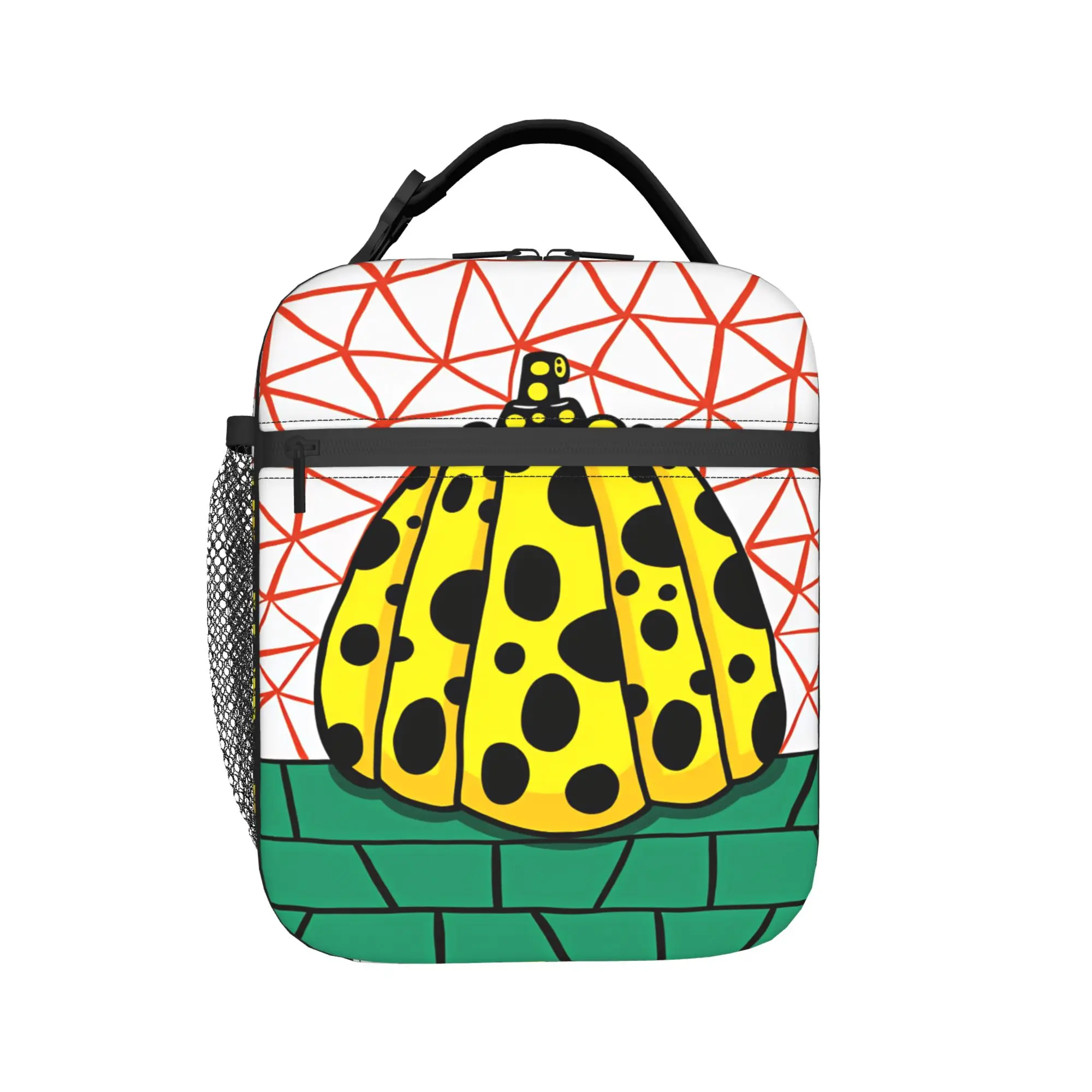 

Yayoi Kusama Lunch Bag Portable Lunch Box Women School Graphic Cooler Bag Fun Oxford Thermal Tote Handbags