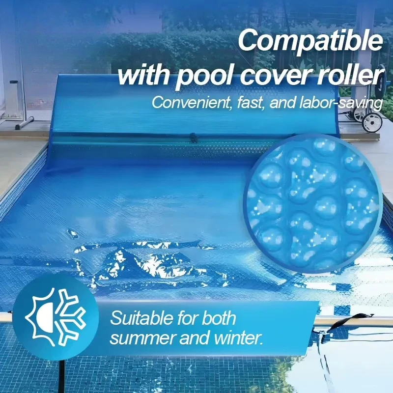 2026for Landy PE Retractable Solar Pool Cover Anti-dust UV-resistant Durable Easy Install for Swimming Pool