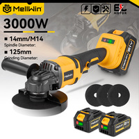 MELLWIN 125MM Brushless Electric Angle Grinder Cordless Handheld Polishing Cutting Tool Machine For Makita 18V Battery Pin