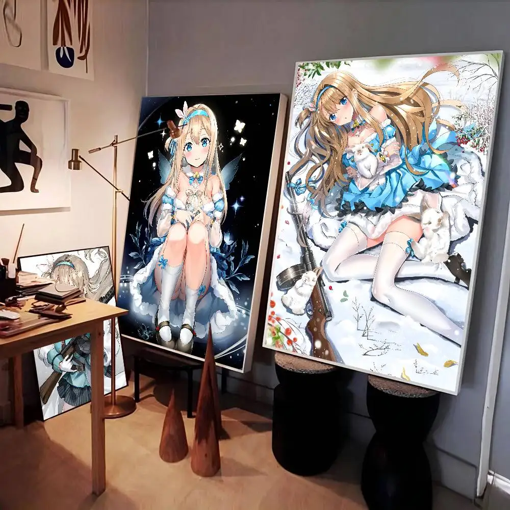 Jogo Suomi kp31 meninas frontline cartaz auto-adesivo arte adesivo de papel à prova dwaterproof água café casa bar sala decoração da parede