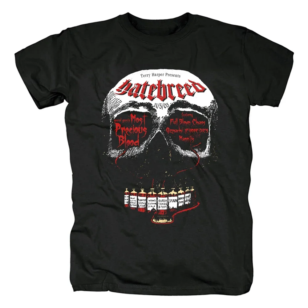 Haarrajuku Streetweaarr Tee Tops Hardcore Style Hatebreed Band Logo Black T-Shirt New Fashion Mens Short Sleeve Cotton T Shirt