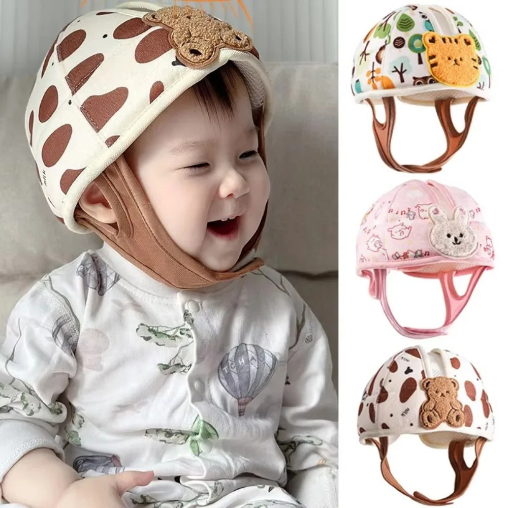 

1-3T Toddler Baby Head Protector Breathable Anti-collision Safety Hat Bear Bunny Summer Baby Prevent Injured Helmet