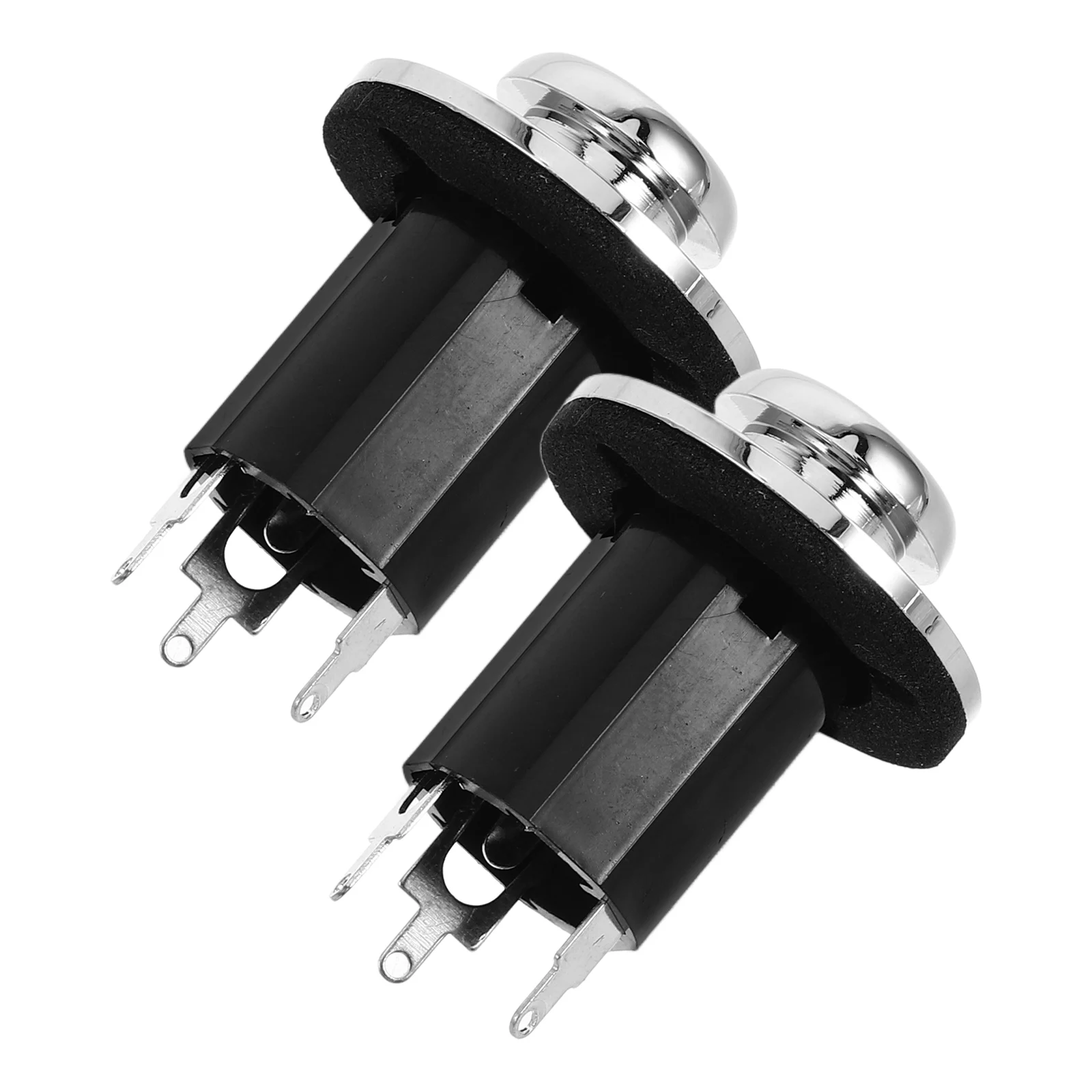 

2 Sets 6.35mm Guitar Accessories Black Plastic Socket Electric Guitars Pickup Parts Endpin Sockets Plug Connection