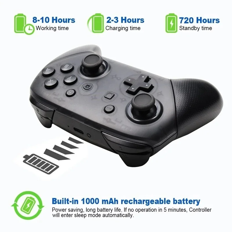 Controller Switch Pro compatibili con Switch/OLED/Lite, Joy Pad Controller Switch Wireless Vibrazioni somatosensoriali e coinvolgenti