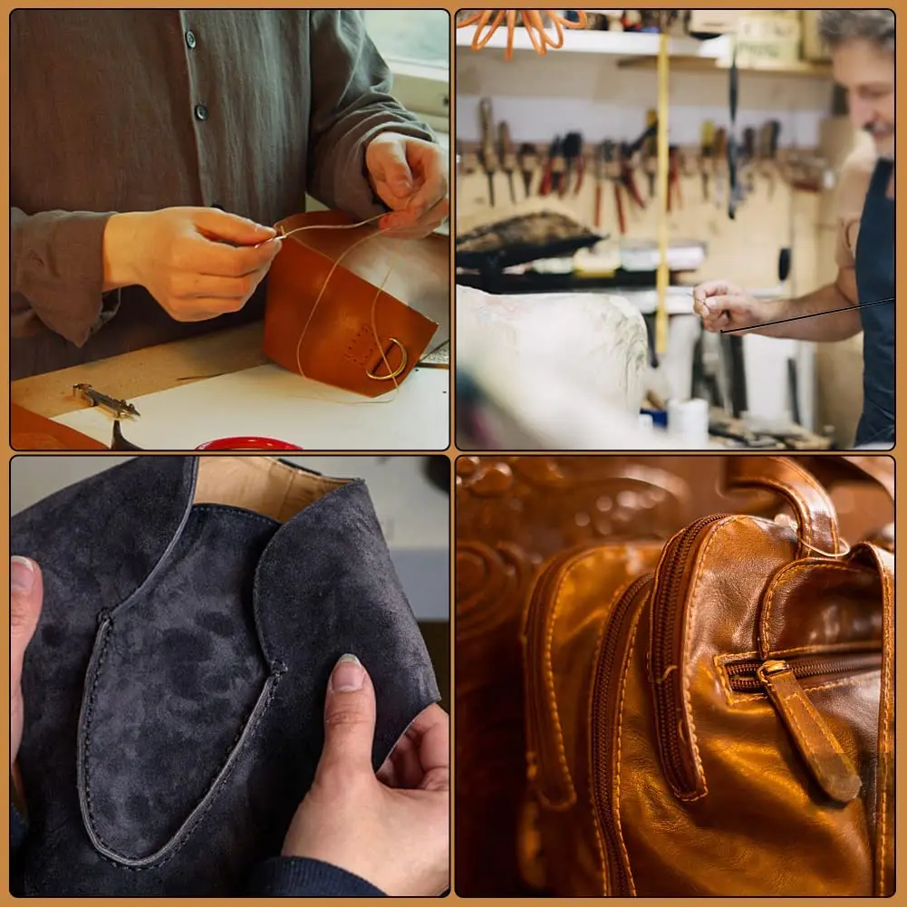 Kit de couture du cuir, fil ciré en Nylon, 0.8mm, 65m, pour bricolage, aiguille à coudre pour cuir, toile, tente, chaussures, outil de réparation