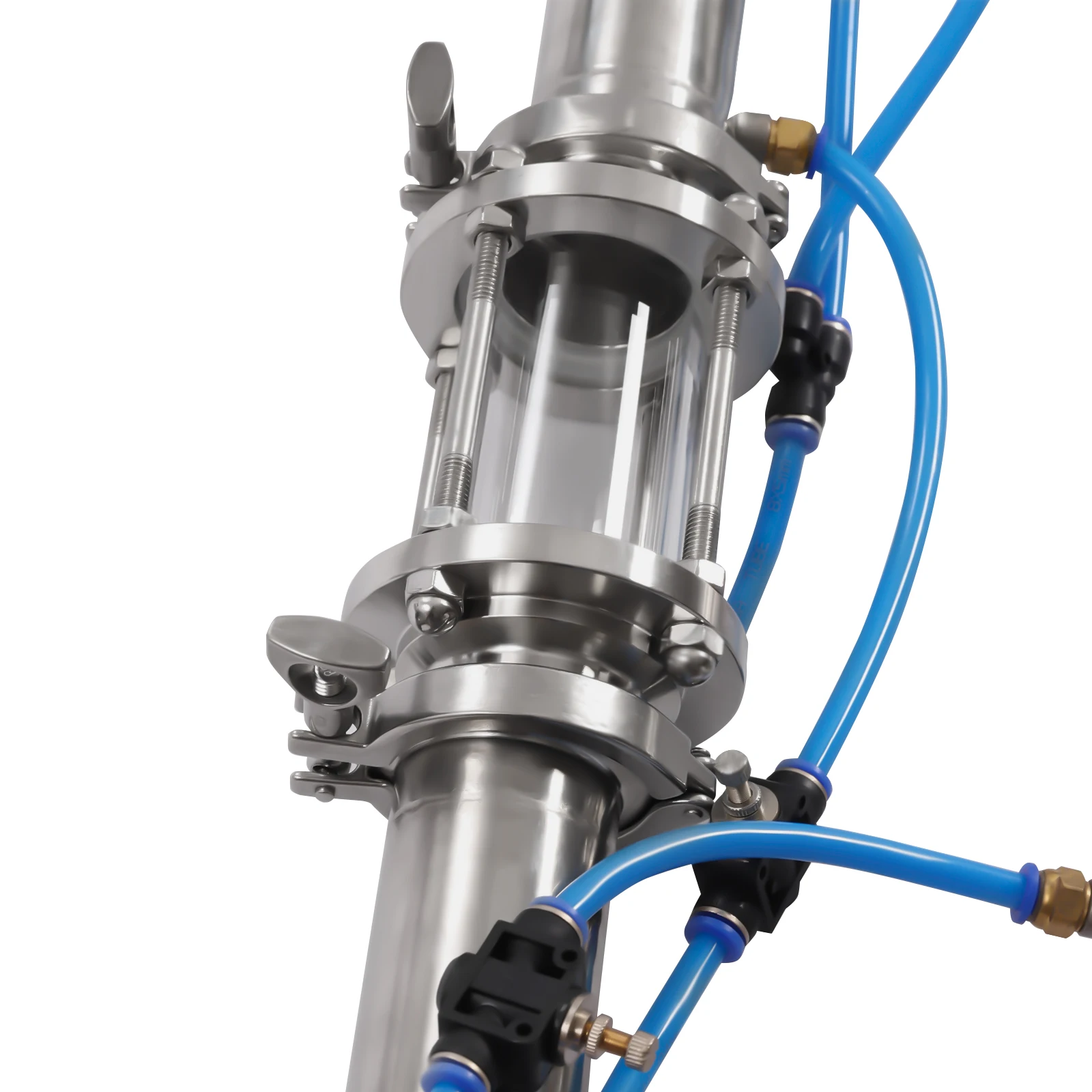 طقم عمود تقطير الكحول من الفولاذ المقاوم للصدأ مقاس 2 بوصة زجاج رؤية شبكي نحاسي لتخمير المنزل ويسكي براندي النبيذ