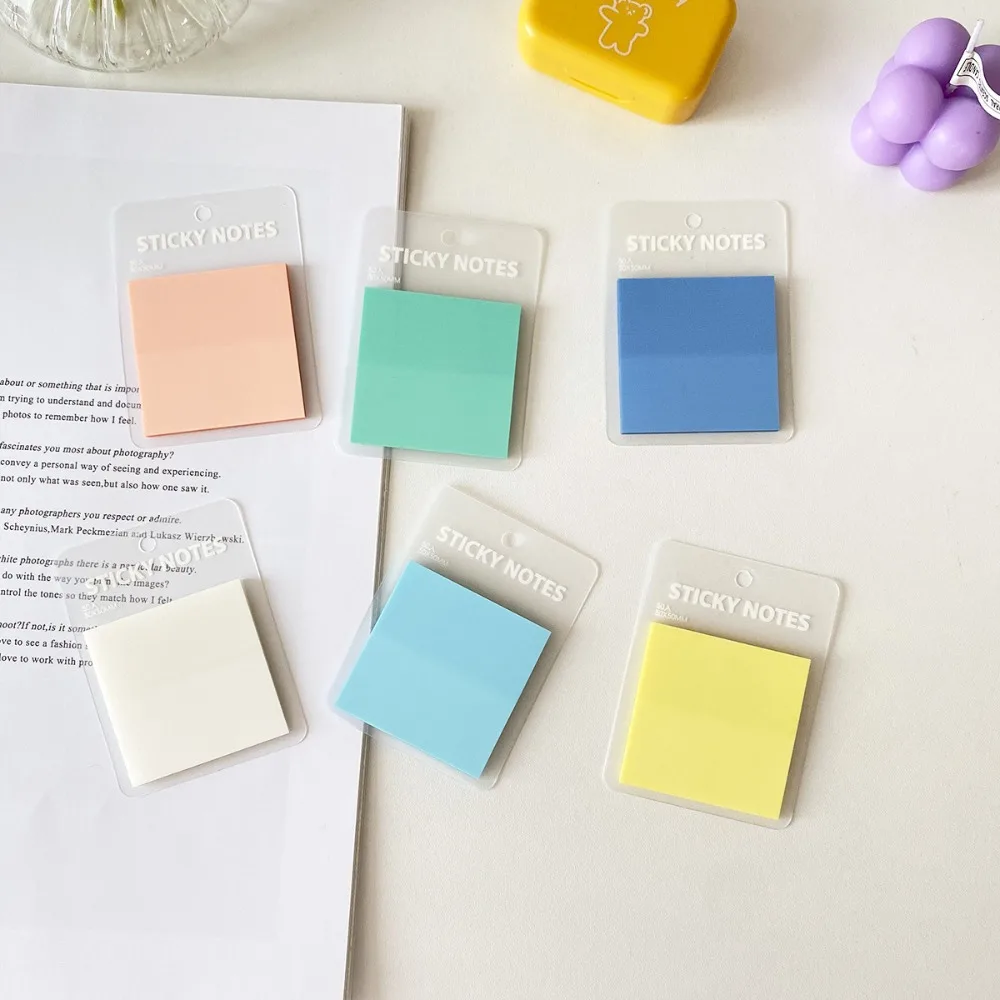 Semi-transparent Sticky Notes 5cm Square Useful Memo Pad Student Stationery Back To School Items
