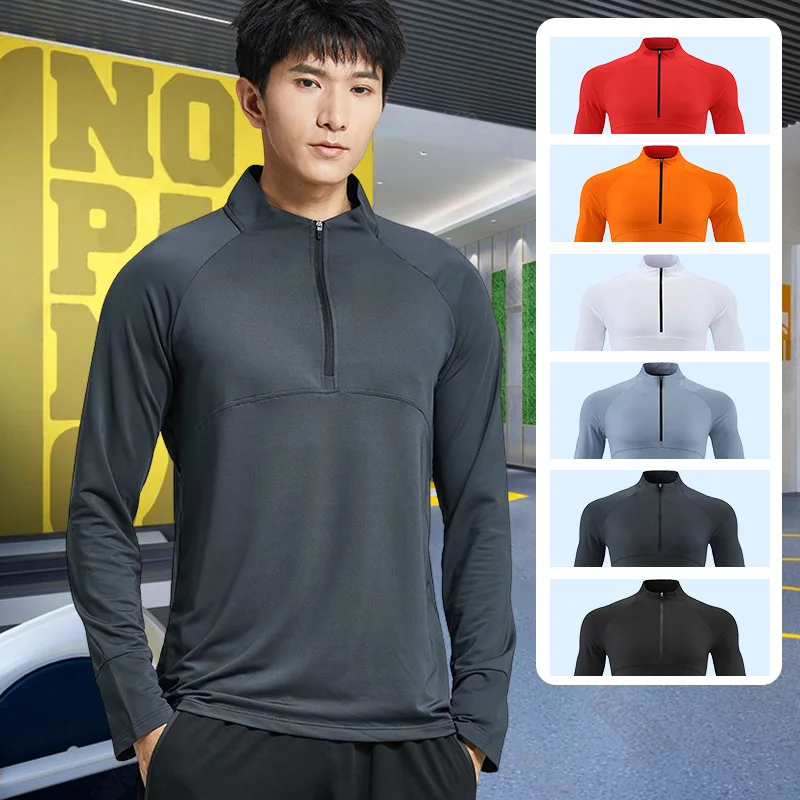 

Men Compression T-shirt Gym Fitness Sweatshirt Running Exercise Sports Tops Turtleneck Knitwear Long Sleeves Clothing Plus Size