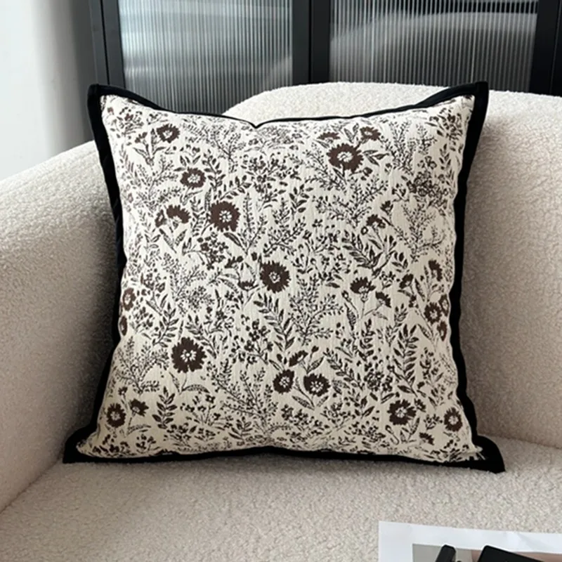 Chenille High-end Sofa Throw Pillows Rectangular Cushion Backrest Simple Living Room Throw Cushion Cover Pillowcases