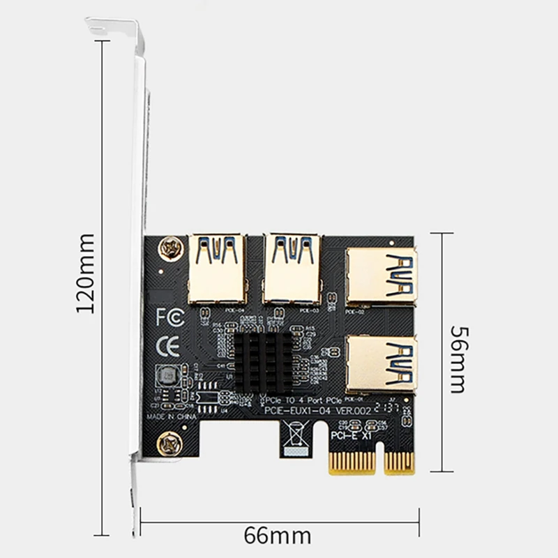 Carte de fouille PCI-E 1 à 4 USB 3.0, 6 000 cartes bronchTo X16