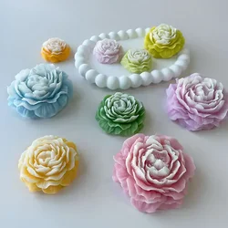 S/M/L 3D Peony Silicone Candle Mold DIY Handmade Flower Candle Soap Plaster Resin Making Wedding Decoration Valentine's Day Gift