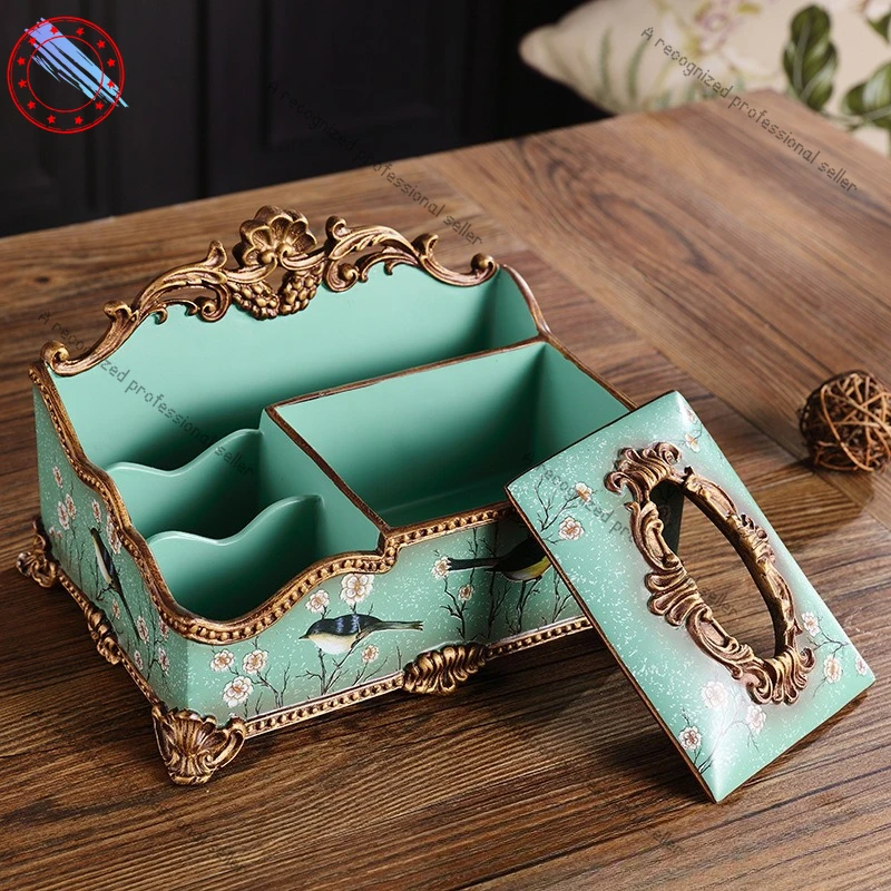 

American multifunctional tissue box ornament tissue box coffee table living room dining table bedroom European style