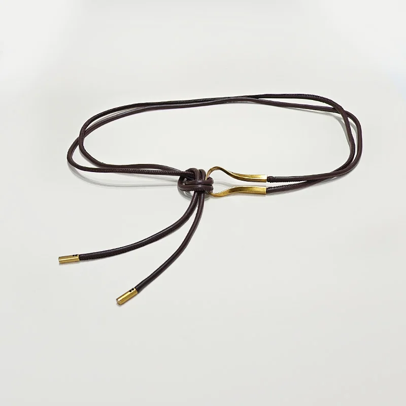 Mode Leder Dünne Gürtel Frauen Kleid Mantel Hemd Dekor Seil Gürtel Weibliche Einfarbig Lanyard Für Taille Einfache Lange Gürtel Schnur – Detail 13