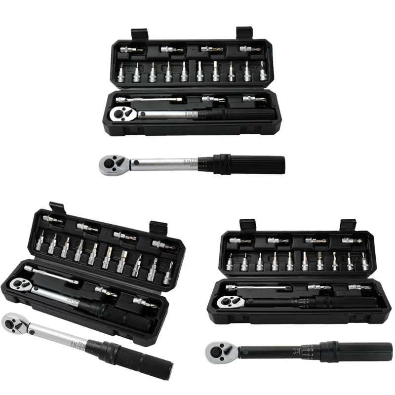 

Bike Ratchet Torque Wrench Allen Key Tool Socket Spanner Set Cycling Repair Tool Kits 18PCS KXRE