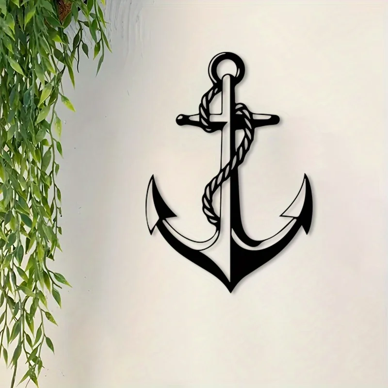 1pc Anchor Metal Wall Art, Nautical Statue Mural, Perfect for Beach House & Executive Office, Year-Round Decor