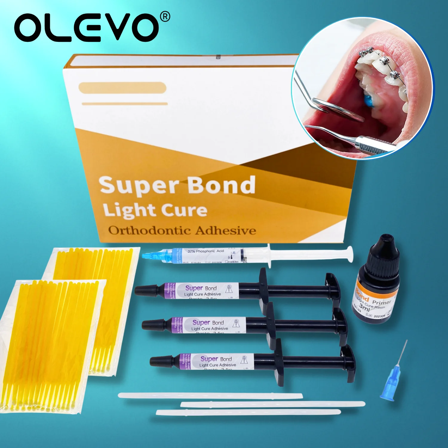 

Стоматологический световой ортодонтический клей, невидимый клей, система прямого склеивания для брекетов, материал для стоматолога, ортодонтические брекеты