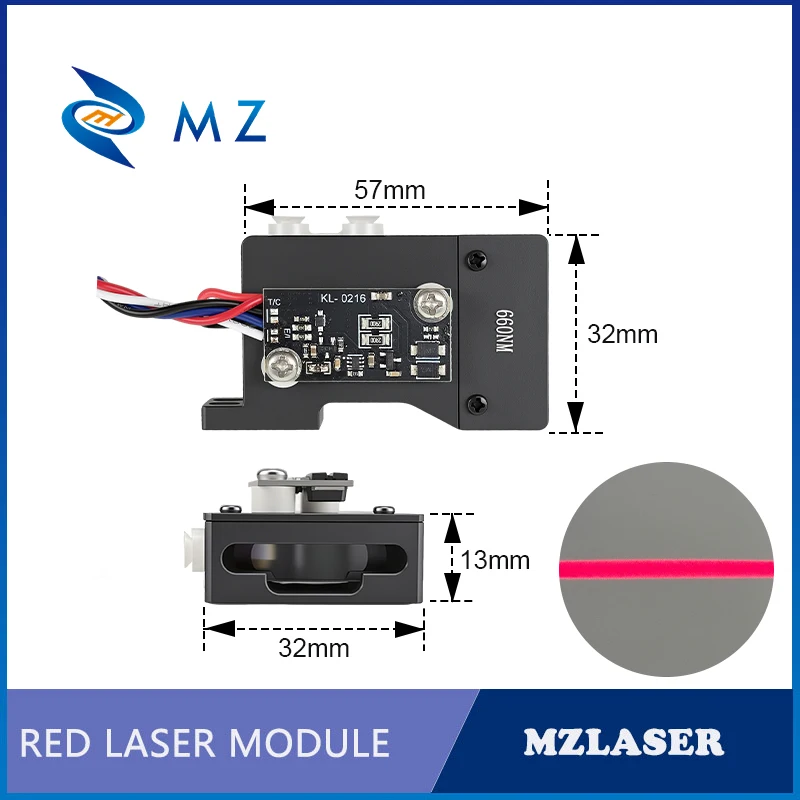 Uniform Parallel Line 660nm 30-150mw 5V Red Line Laser Diode Module Industrial for Woodworking Parts Machine Vision Positioning