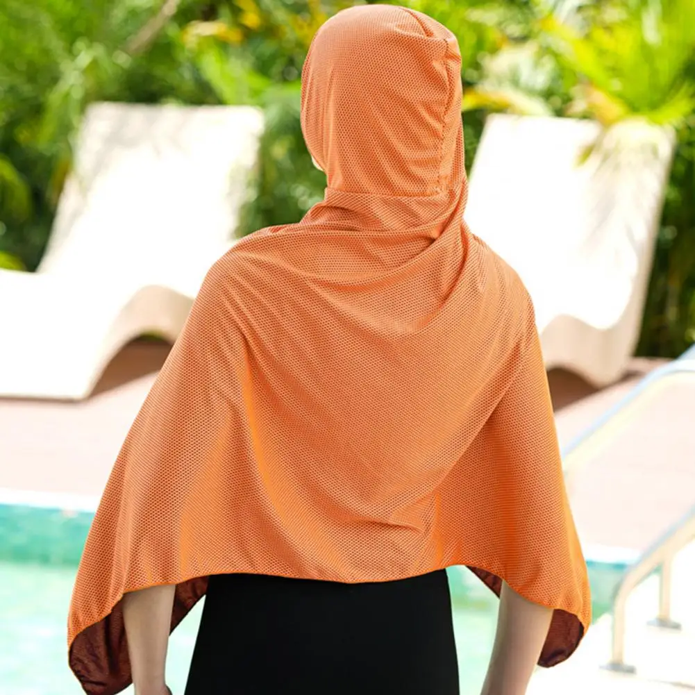Sun Protection Cloak Sun Protection Poncho Hooded Cape Lightweight Uv Shield Beach Cover Windproof Summer Shawl Arm Sleeve Cloak