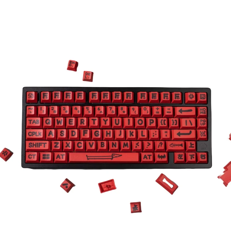 Animal Party Red R2 Keycap 142key Cherry Profile Pbt Thermal Sublimation  Mechanical Keyboard Personalized Customized Keycaps