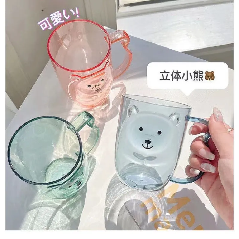 1pc 3D Cartoon Bear Toothbrush Cup Kids Toothbrush Cups Children Mouthwash Cup Water Cup Drinking Cup Bathroom Accessories