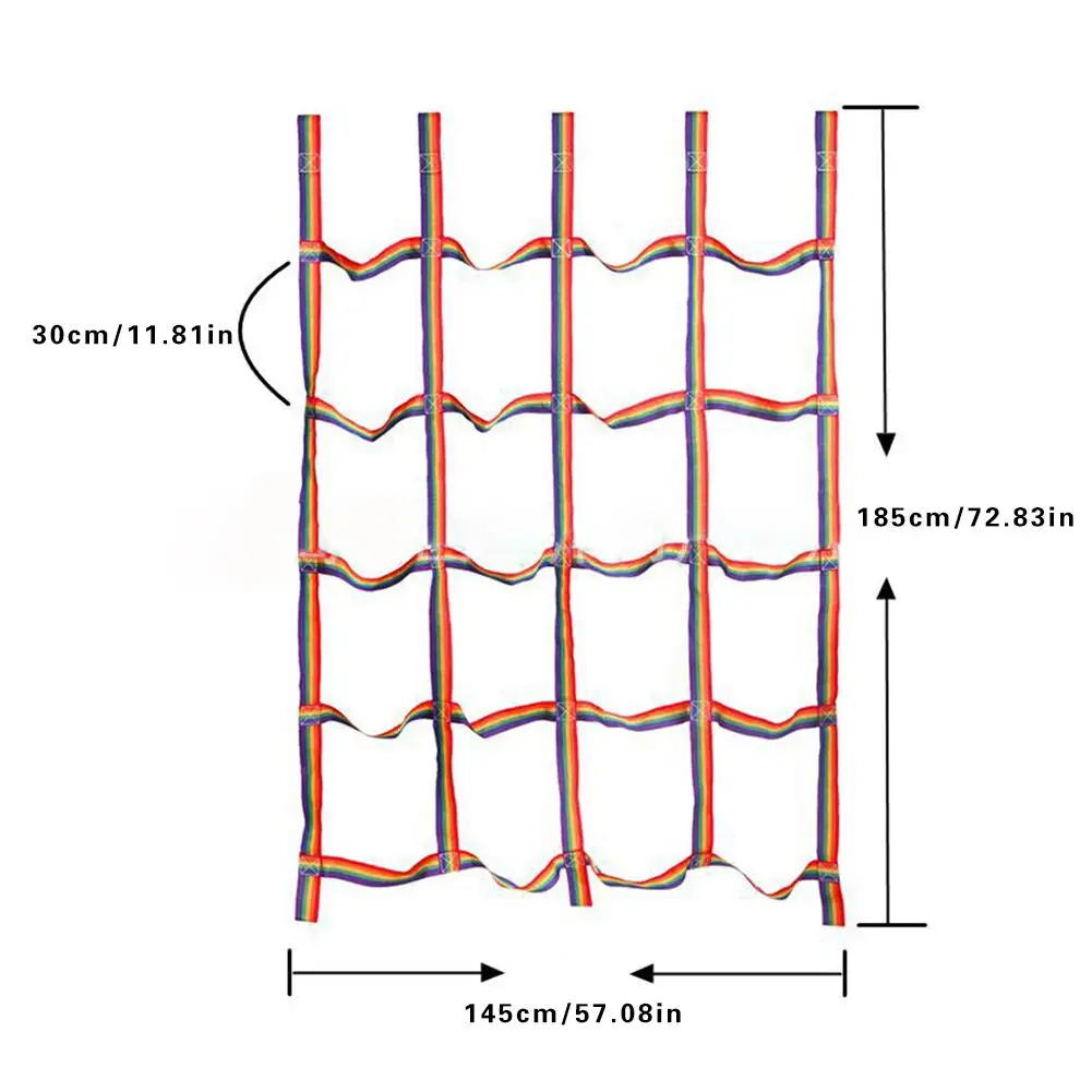 Rainbow Ribbon Net Children's Outdoor Mountaineering Net Training Mountaineering Net Children's Amusement Park Swing Ladder ﻿