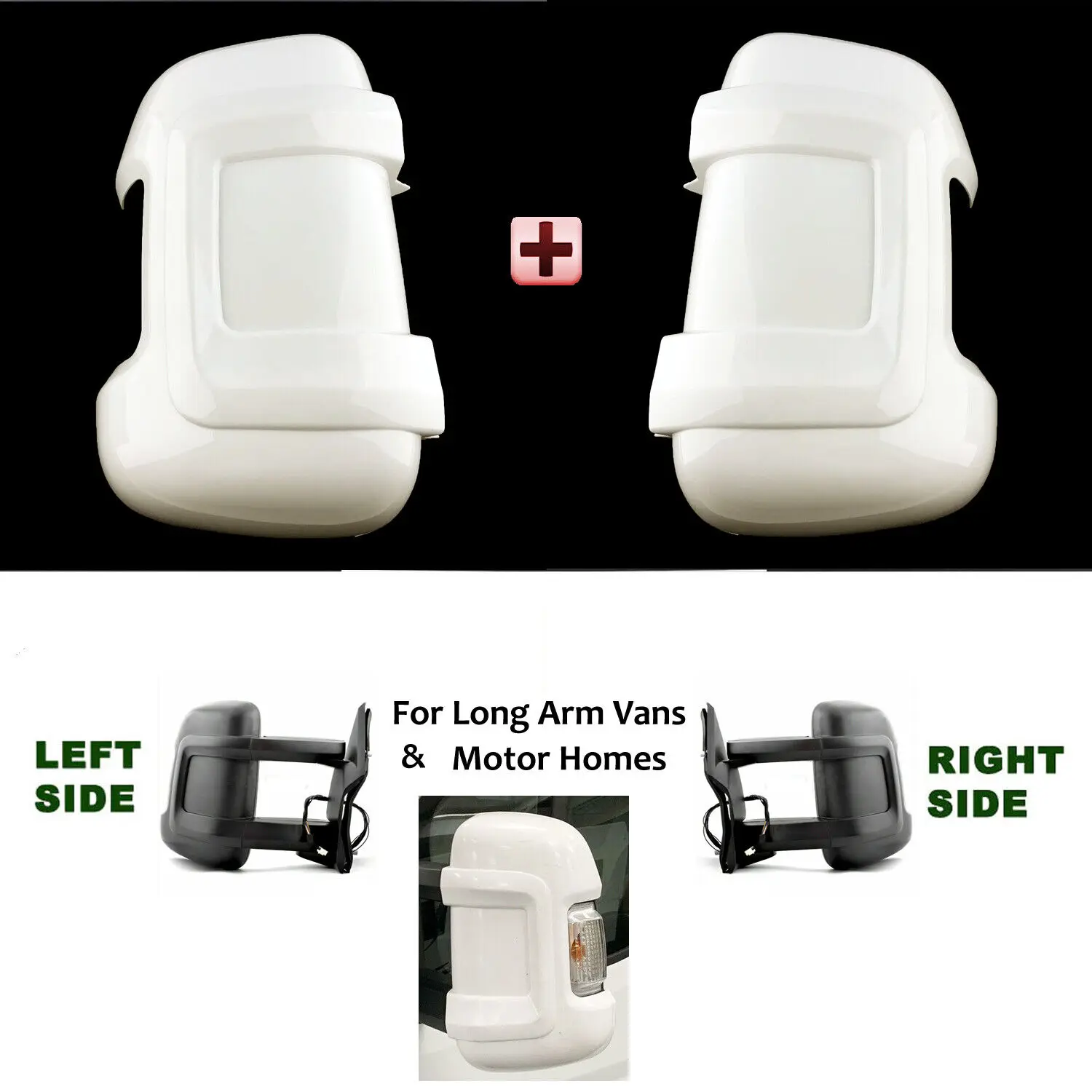 

2pcs Rearview Mirror Cover For Fiat Ducato Fit For Peugeot Boxer Fit For Citroen Relay Long Arm Rearview Mirror Cover Car Parts