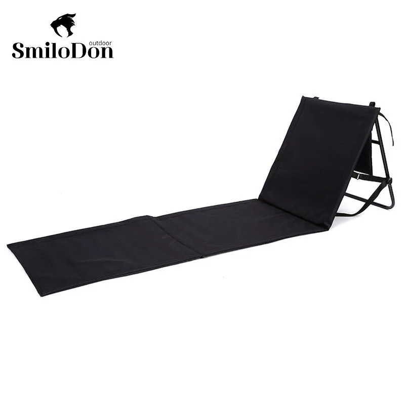 

Smilodon-Portable Folding Reclining Chair Black Breathable Outdoor Park Camping Travel Leisure Beach Picnic