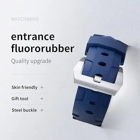 100% OEM لبانيراي فلورو حزام ساعة مطاطي 22/24/26 مللي متر متوافق مع Luminor غاطسة PAM441 البرق مقاوم للماء