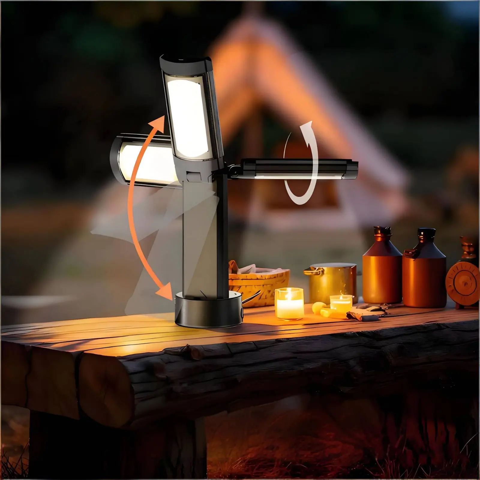 Telescopic Tent Lamp Adjustable Height Portable Camping Lamp Folding Camping Light Dimmable Outdoor Lighting view 2