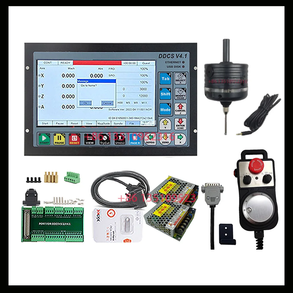 

DDCSV4.1 3/4 axis G-code CNC offline independent controller kit, supporting MPG handwheel 3D edge finder 75W24V power supply