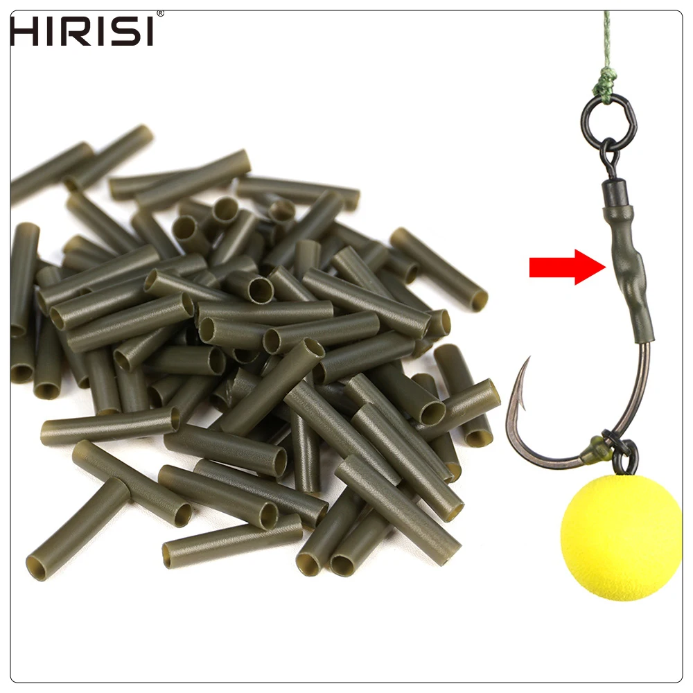 Hirisi 100 Stück Karpfenangeln Schrumpfschlauch Kit Anti-Tangle Hook Sleeves Ronnie Hair Rig Zubehör Langlebiges Angelgerät – Detail 1