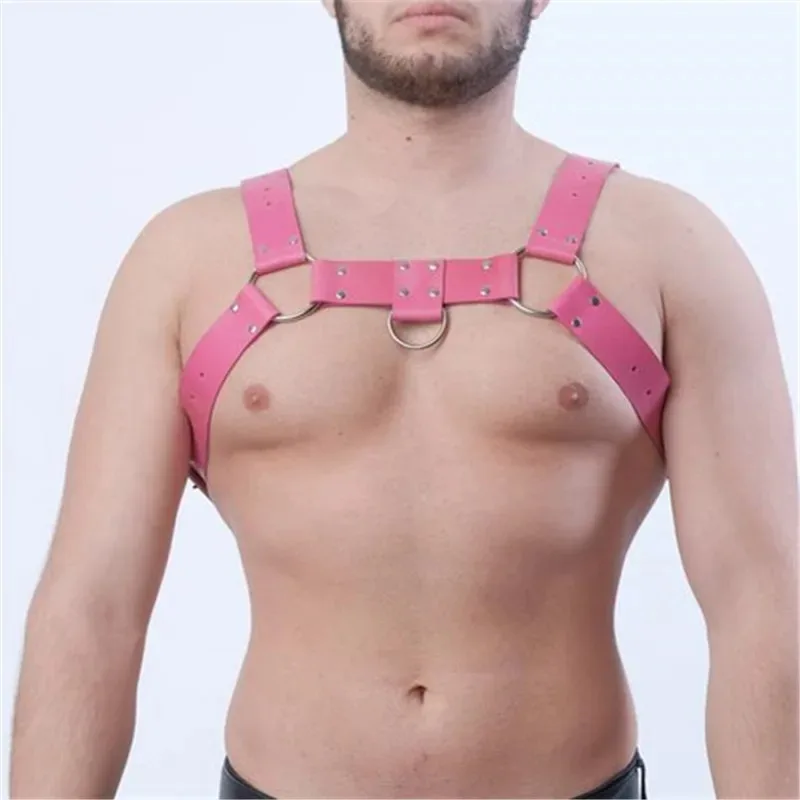 ชายชุดชั้นในหนังสายรัดผู้ชายปรับเครื่องรางเกย์เสื้อผ้าทางเพศ Body Chest Harness เข็มขัด Punk RAVE เครื่องแต่งกายสําหรับ Sex