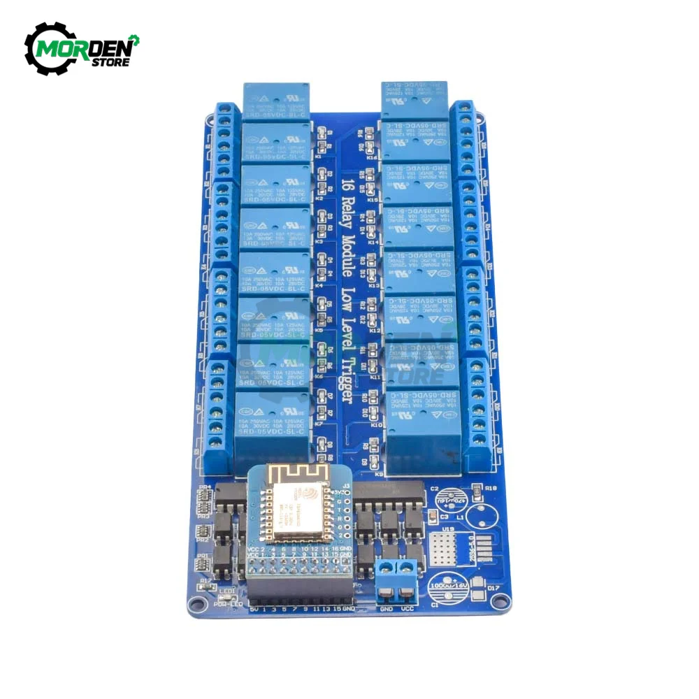 5V 12V 16 Channel Wifi Relay Module Onboard ESP8266WIFI Module Relay Shield Module Power Supply for Electronic Component