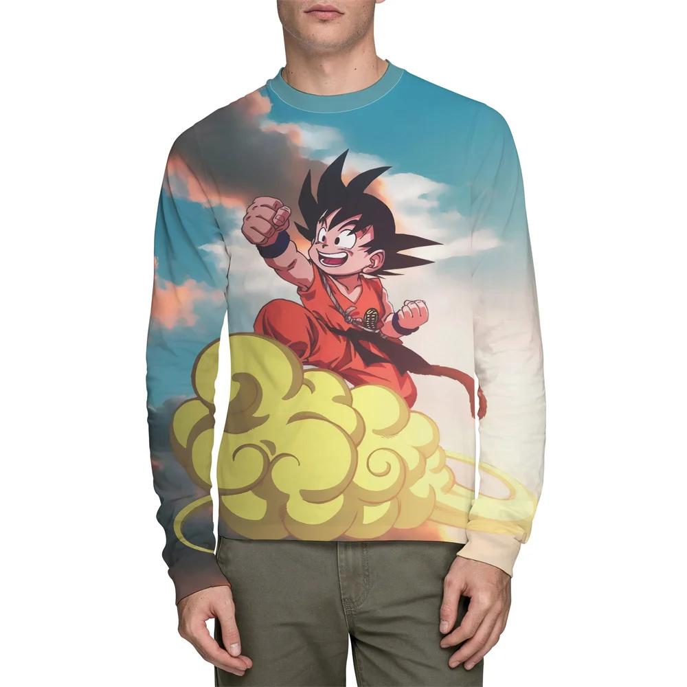 

Summer New Dragon Ball Goku Man Long sleeve T-Shirt Cartoon Japanese Anime Casual Short Sleeve Children 3D Print Cosplay T Shirt