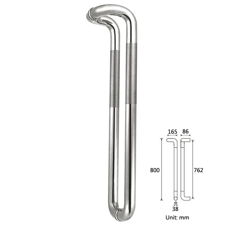 800mm SUS304 Stainless Steel Offset Entrance Door Handle For Wooden/Frame/Glass Doors Of Store/Office PA-147